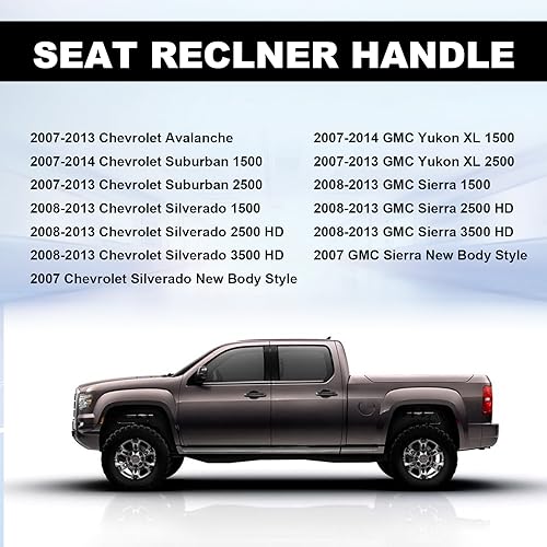 stymart Driver & Passenger Seat Recliner Adjust Handle Compatible with 2007-2013 Chevy Chevrolet Avalanche Silverado Suburban, GMC Sierra Yukon Replaces 15232598 15232594 (Black-Pair) - Image 3