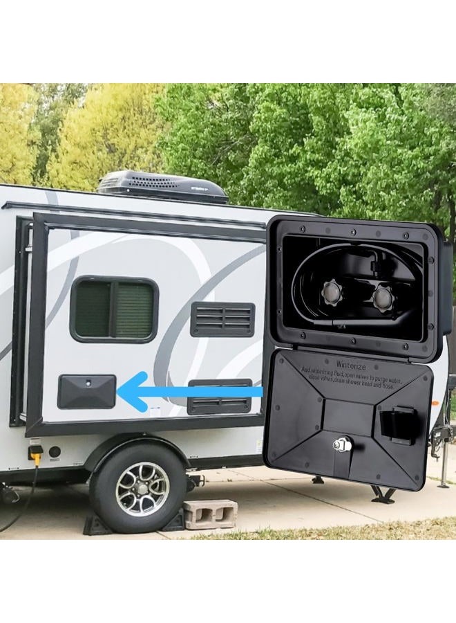 DSRTLP ) RV Exterior Shower Box Kit with Outdoor Shower Faucet and Hose Shower Wall Box Portable - Image 4