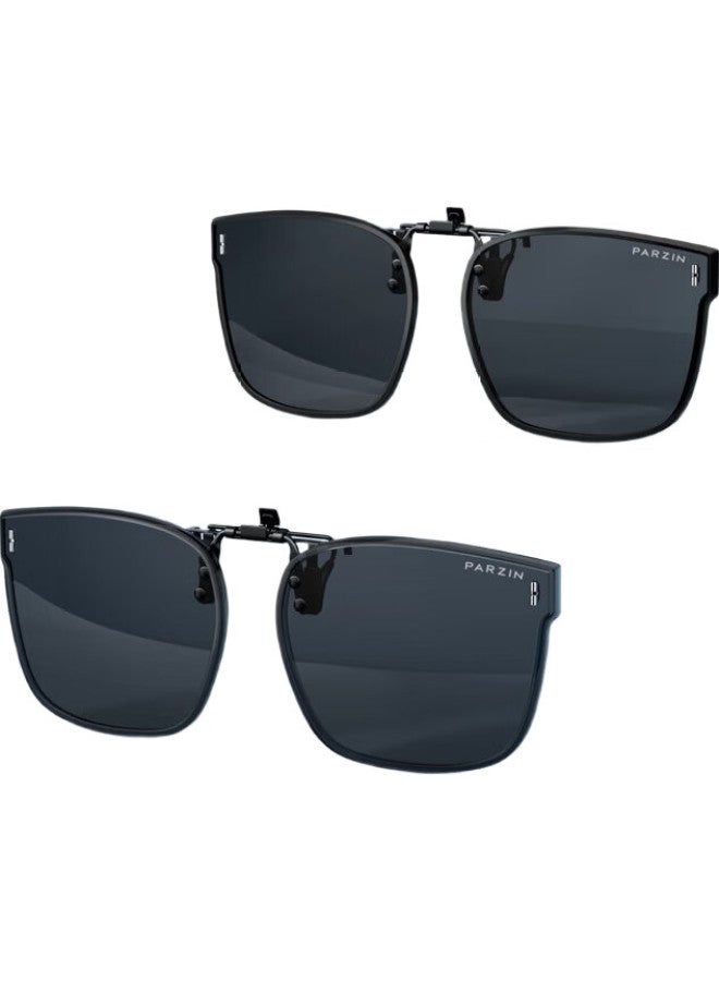 PARZIN (Parzin) Myopia Polarized Sunglasses Clip-On Unisex Flip-Style Lightweight Portable Sunglasses Clip 12122 - Image 1