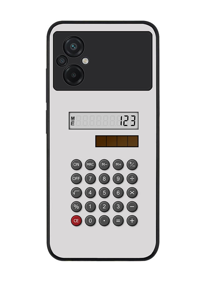 Stylizedd Rugged Black edge case for Xiaomi Poco M5 Slim fit Soft Case Flexible Rubber Edges Anti Drop TPU Gel Thin Cover - Calc (White) - Image 1