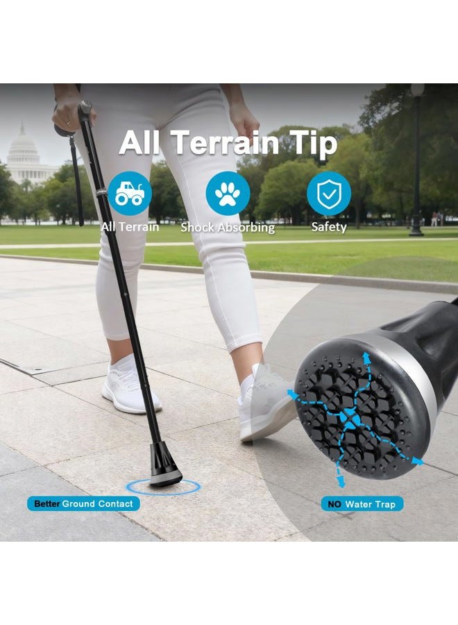 Rehand All Terrain Walking Cane, Colorful Foldable Walking Sticks for Seniors & Adults, Pivot Tip and Heavy Duty Mobility Aid, Collapsible Cane for Men & Women (Passion Red) - Image 5
