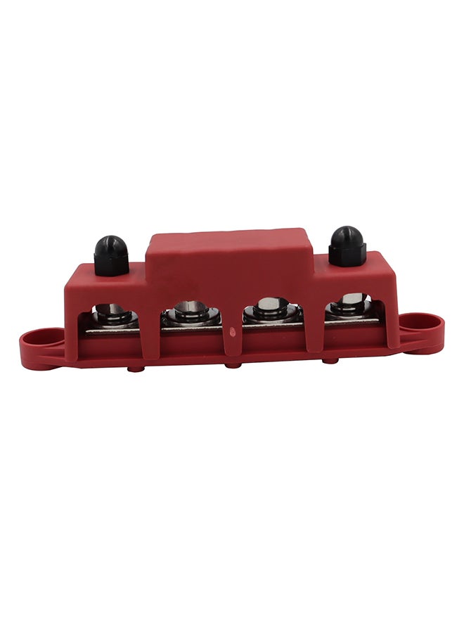 4-Stud Busbar BAR Power Distribution Block for Marine Battery Terminals, 12V Power and Ground Distribution Blocks, Battery Terminal Terminal Busbar (Standard), Red - M8 (5/16) Studs - Image 3