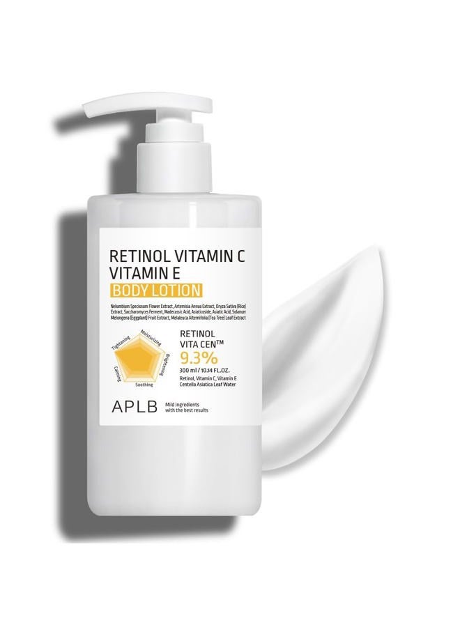 APLB Retinol Vitamin C Vitamin E Body Lotion | RETINOL VITA CEN™ 9.3% 10.14 FL.OZ/Korean Skincare, Long lasting hydration, Wrinkle Care, Revitalize for gentle and improve skin texture - Image 1