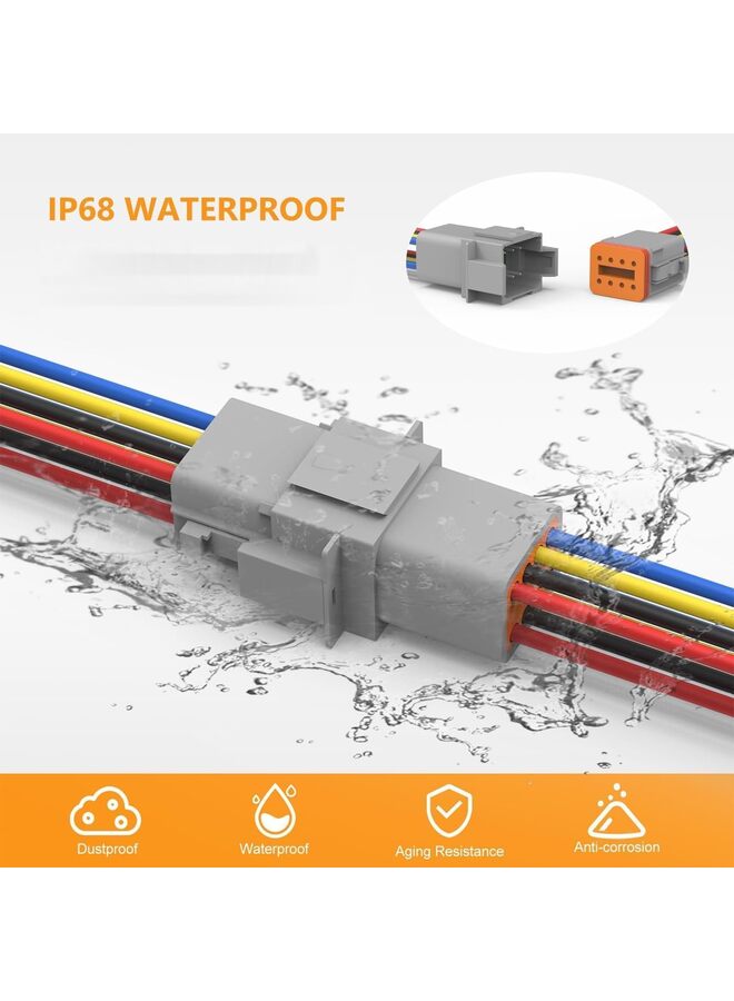 8 Pin Connector Kit Waterproof Electrical Connector 16 AWG Male and Female Automotive Wire Connectors for Car Truck Boat Dt Connector 2 Sets - Image 5