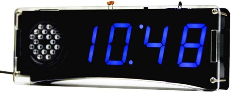Kunhe DIY Alarm Clock Kit with 4Digit LED and Transparent Case Blue  - Image 1