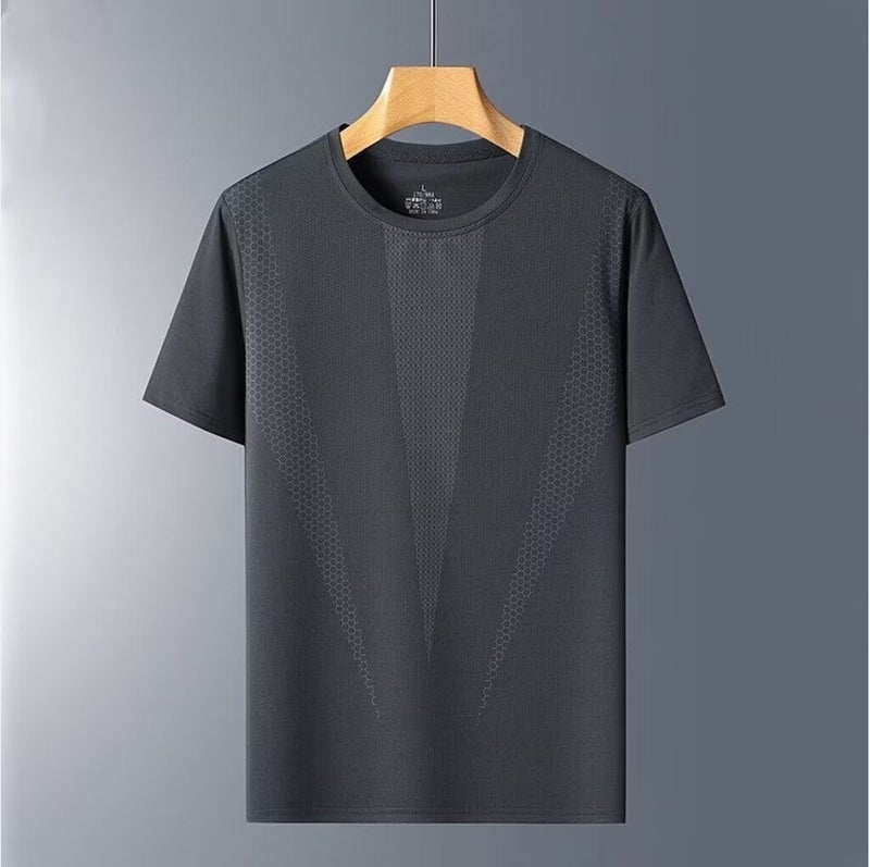 Short-Sleeved T-Shirt Men'S Summer Ice Silk All-Match Half-Sleeved Men'S Casual Plus Size T-Shirt Men'S Quick-Drying Loose Top T-Shirt - Image 1