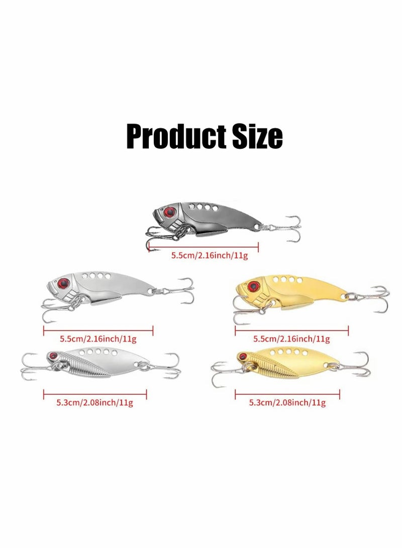 KASTWAVE Fishing Lure Set, 5 Pcs Hard Fishing Lures, Metal Fishing Spoons with High Carbon Steel Hook - Image 2