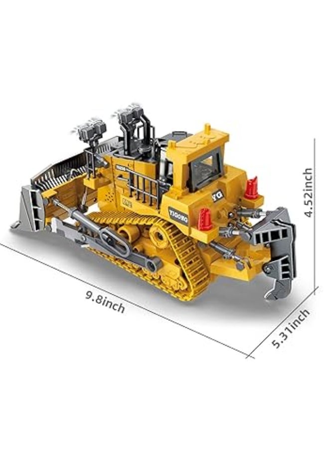 HASSM RC bulldozer toys, remote control bulldozer with lights and sounds, metal shovel for kids - Image 2