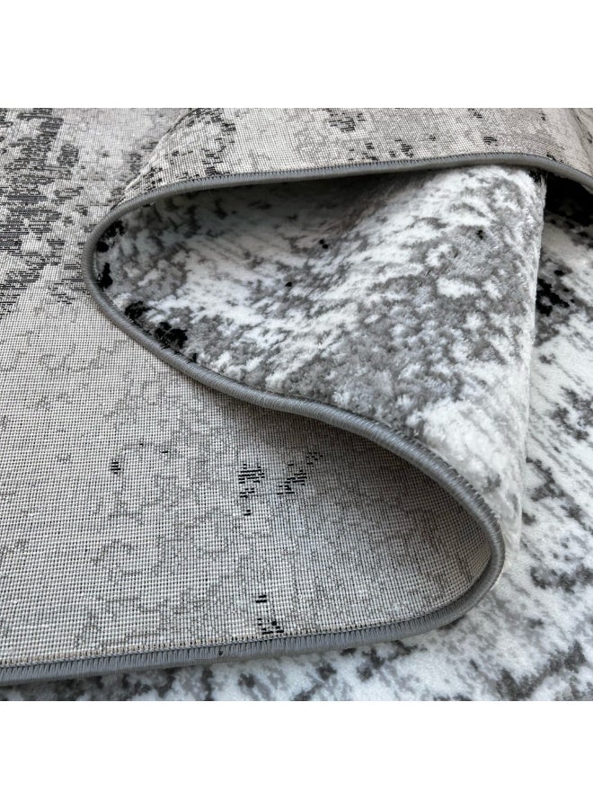 Handpicked Furniture Abstract Grey Rug, Ultra Soft Area Carpets For Bed Room, Living Room, And Dining Room, Antislip Floor Carpets, Easy To Clean, Made In Turkey, Polypropylene, Rectangle - Image 3