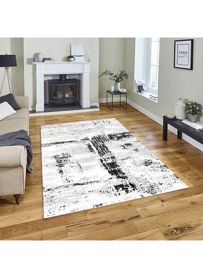 HANDPICKED FURNITURE Handpicked Furniture Abstract Grey Rug, Ultra Soft Area Carpets For Bed Room, Living Room, And Dining Room, Antislip Floor Carpets, Easy To Clean, Made In Turkey, Polypropylene, Rectangle  - Image 1