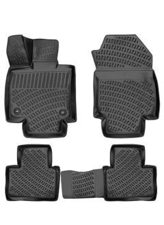 RizLine Nissan Xtrail 2022-2024 Floor Mats 3D Custom Fit Compatible with  Car Mats Laser Measured 1st & 2nd Row Floor Liners All Weather Non-Slip (Black)