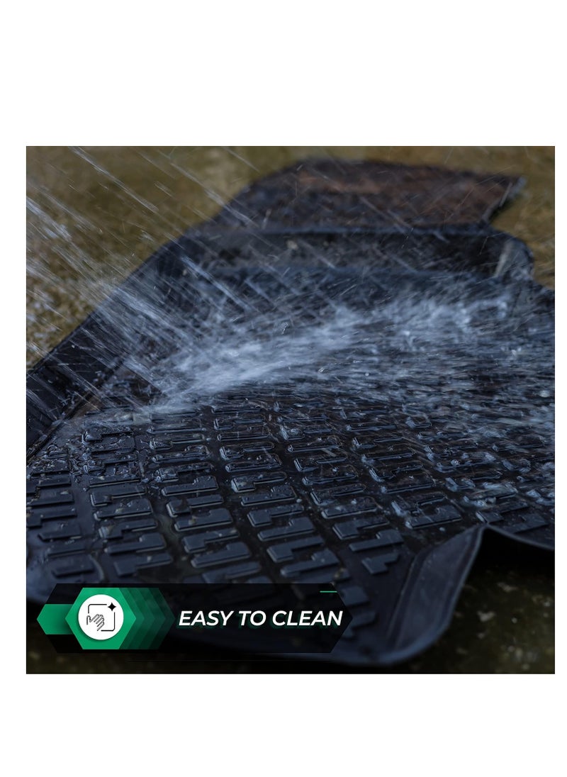 Rizline - RizLine Nissan Xtrail 2022-2024 Floor Mats 3D Custom Fit Compatible with  Car Mats Laser Measured 1st & 2nd Row Floor Liners All Weather Non-Slip (Black) - Image 1