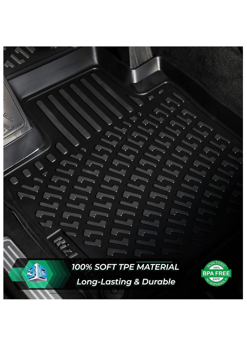 Rizline - RizLine Nissan Xtrail 2022-2024 Floor Mats 3D Custom Fit Compatible with  Car Mats Laser Measured 1st & 2nd Row Floor Liners All Weather Non-Slip (Black) - Image 1