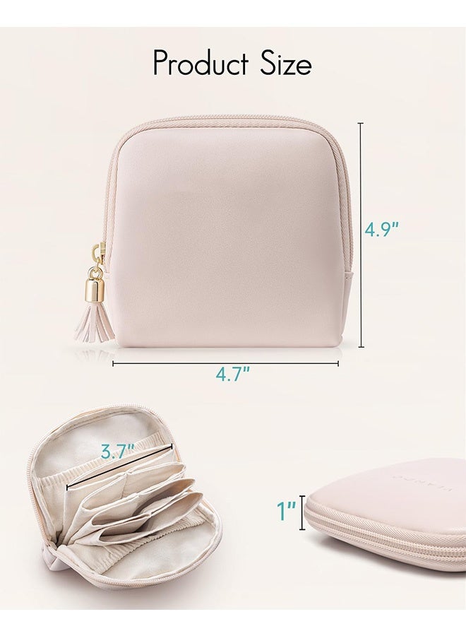 MXN Small Portable Travel Jewelry Pouch Bags Mini Travel Jewelry Case Jewelry Organizer of Necklaces Earrings and Rings For Tourism or Daily Use (Pink) - Image 2