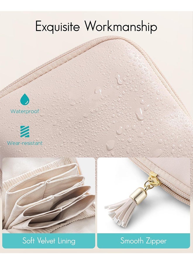 MXN Small Portable Travel Jewelry Pouch Bags Mini Travel Jewelry Case Jewelry Organizer of Necklaces Earrings and Rings For Tourism or Daily Use (Pink) - Image 4