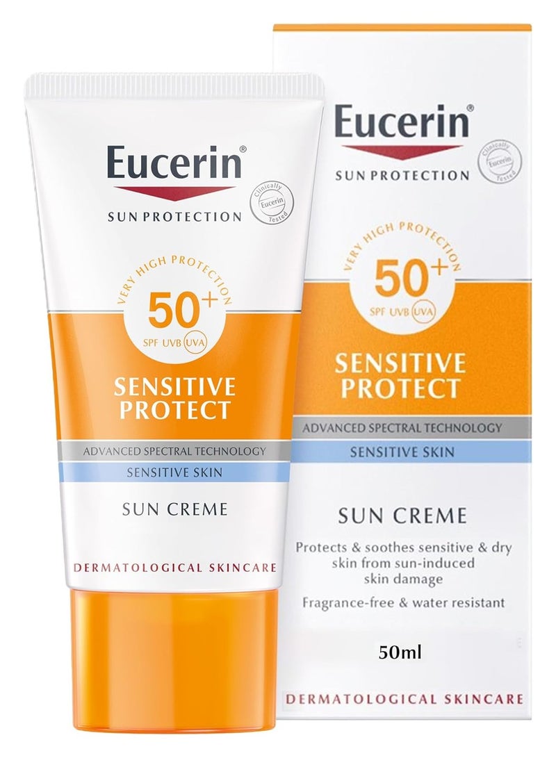 كريم الحماية من الشمس للبشرة الحساسة SPF 50+ من يوسيرين 50مل 