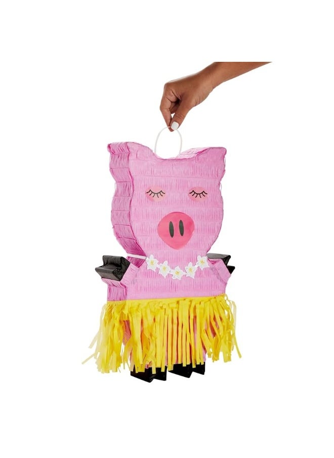 Blue Panda - Pig Pinata for Tropical Birthday Party Decorations and Hawaiian Luau Party Supplies (Small, 16.5x10x3 in) - Image 1