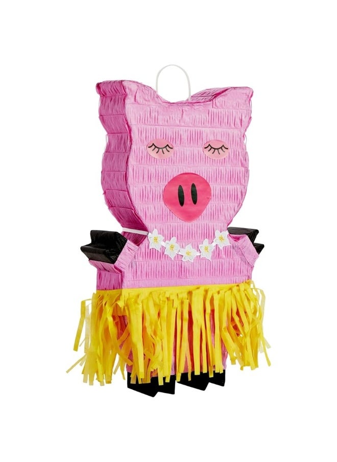 Blue Panda - Pig Pinata for Tropical Birthday Party Decorations and Hawaiian Luau Party Supplies (Small, 16.5x10x3 in) - Image 1