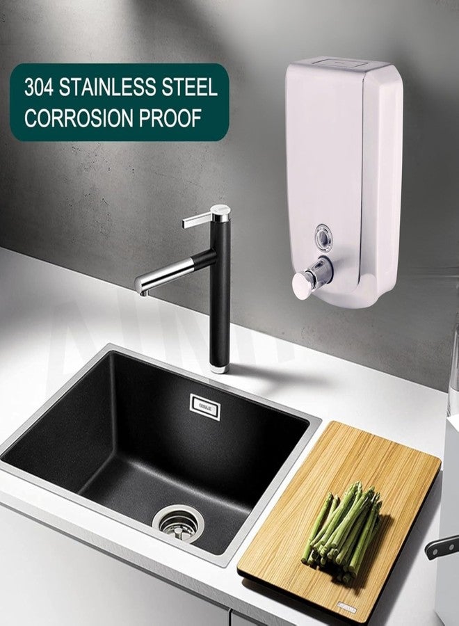 AIMKO 500ml SS-304 Heavy Duty Stainless Steel, Easy Push Button | Elegant Design | Silver |Easy to Refill Soap Dispenser | Wall Hand Wash Dispenser Bottles for Bathroom and Kitchen (1) - Image 2