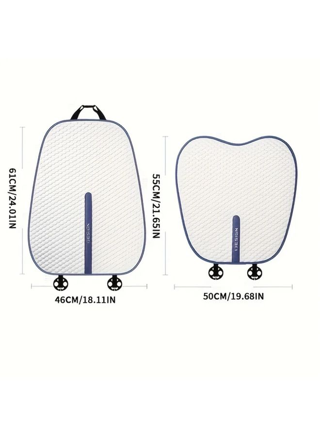 Summer Ice Car Seat Cushion Breathable Beaded Design Half Wrapped Fit Lightweight All Season Comfort With Cooling Effect Removable Cover Medium Firm Support For Vehicle Seating Durable Fabric For Long Distance Drivers White Front Row Single Seat Two Piece Set - Image 3