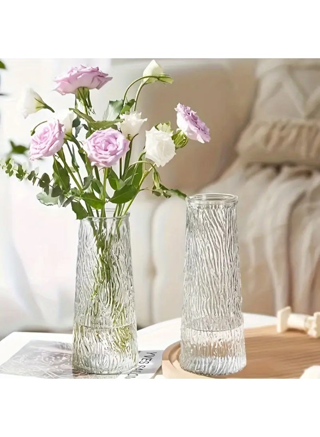 IEKA Modern Transparent Flower Vase for Living Room Bedroom Office Flower Arrangement 20 CM - Image 1