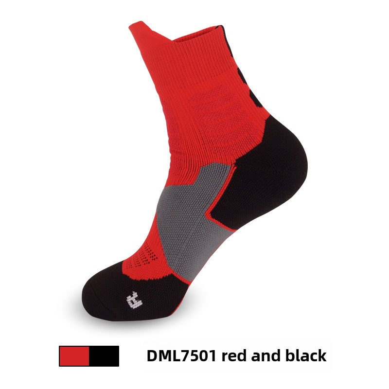Generic Summer Pro Basketball Socks Mens Mid-Calf Sport red and black