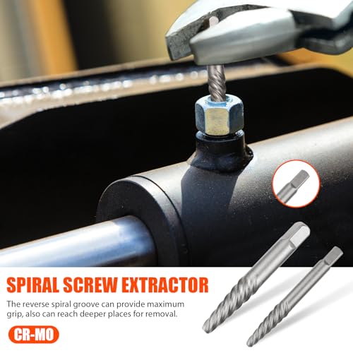 Coobeast Gifts for Men, Damaged Screw Extractor Set Left Hand Drill Bits for Easy Out Removing Broken Bolt Kit, Valentines Day Gifts for Him Men Adults（14pieces - Image 3