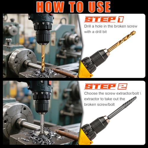 Coobeast Gifts for Men, Damaged Screw Extractor Set Left Hand Drill Bits for Easy Out Removing Broken Bolt Kit, Valentines Day Gifts for Him Men Adults（14pieces - Image 4