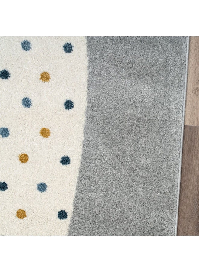 DANUBE HOME Rabbit Kids Rug  | Washable Kids Rugs Style | Polypropylene + Polyester Area Rug Floor Covering | Indoor Carpet For Living Room Dining Bedroom 150X150cm-Grey-231200400599 - Image 5