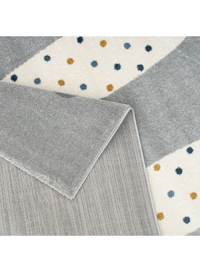 DANUBE HOME Rabbit Kids Rug  | Washable Kids Rugs Style | Polypropylene + Polyester Area Rug Floor Covering | Indoor Carpet For Living Room Dining Bedroom 150X150cm-Grey-231200400599 - Image 3