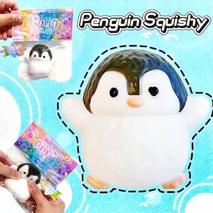 EVDERS 1Pcs Taba Squishy Penguin, Fufu Cute Squishies Toys Handmade Squeeze Toys Soft Silicone Fidget Toy for Stress Relief, Sensory Stress Ball Funny Fidget Toy Novelty Things for Kids Adults - Image 3
