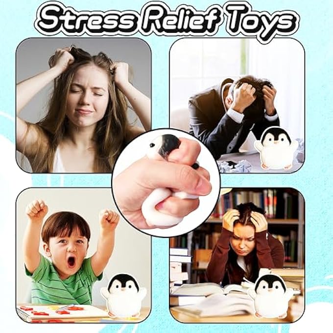 EVDERS 1Pcs Taba Squishy Penguin, Fufu Cute Squishies Toys Handmade Squeeze Toys Soft Silicone Fidget Toy for Stress Relief, Sensory Stress Ball Funny Fidget Toy Novelty Things for Kids Adults - Image 4