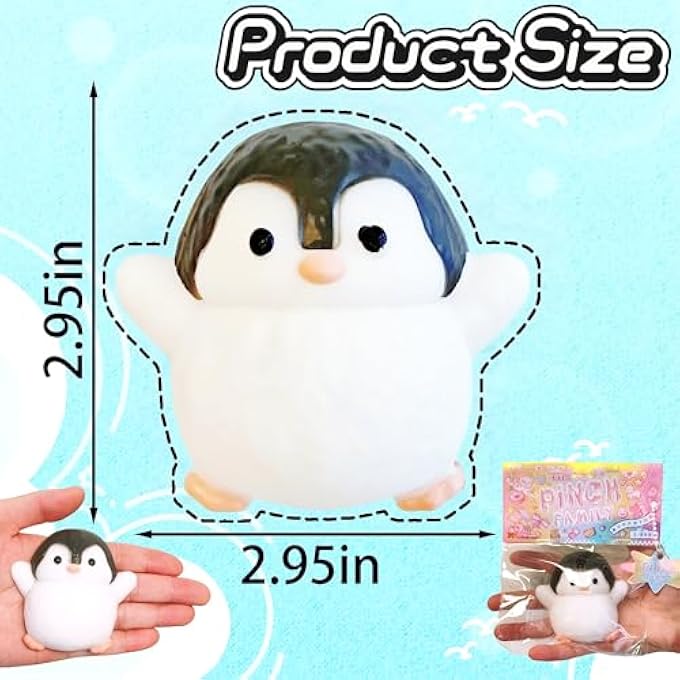 EVDERS 1Pcs Taba Squishy Penguin, Fufu Cute Squishies Toys Handmade Squeeze Toys Soft Silicone Fidget Toy for Stress Relief, Sensory Stress Ball Funny Fidget Toy Novelty Things for Kids Adults - Image 2
