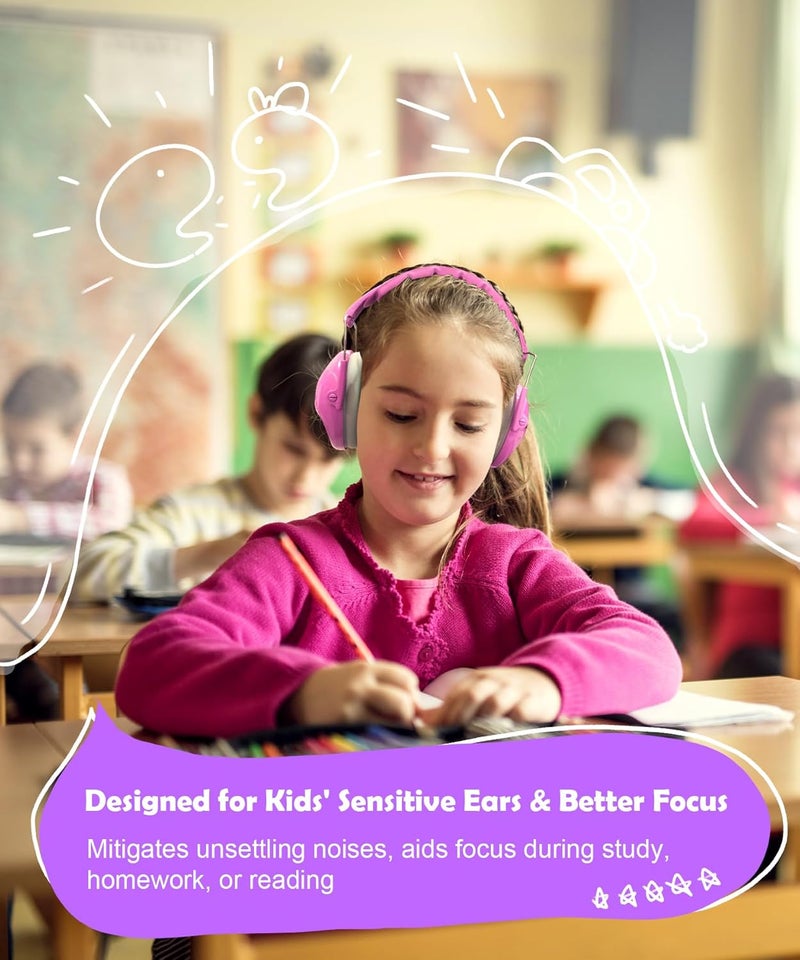 PROHEAR 032 2.0 Noise Cancelling Headphones for Kids - 25dB Noise Reduction - Adjustable Sensory Ear Protection Muffs for Concert, Fireworks, Monster Truck Shows, School - Princess Pink - Image 4