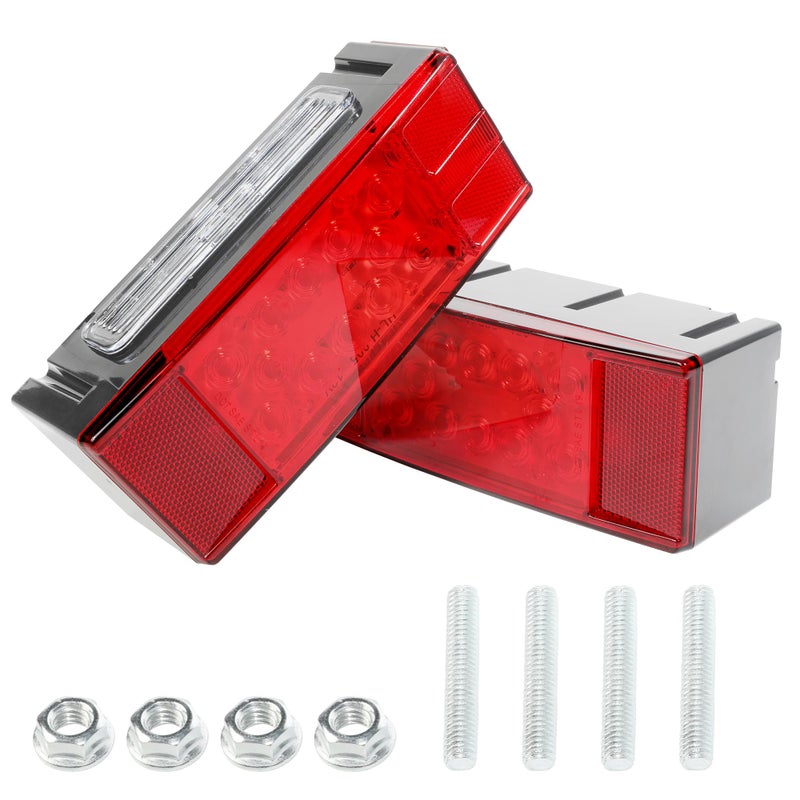 bylikeho 2PCS Trailer Lights12V LED Trailer Light Kit Submersible Low Profile Rectangular Trailer Tail LightsCar Accessories Tail Stop Turn Running Lights Trailer Brake Lights 1291TCWD001