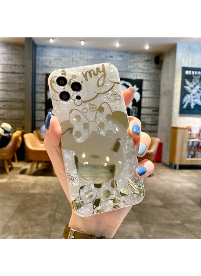 Generic - For IPhone16promax Phone Case Apple 12 Shell Cartoon 13 Quicksand Bracket 15 Protective Cover 14-Color:Shell Pattern-Mickey Back + Quicksand Bracket-Applicable Model:iPhone15 - Image 1