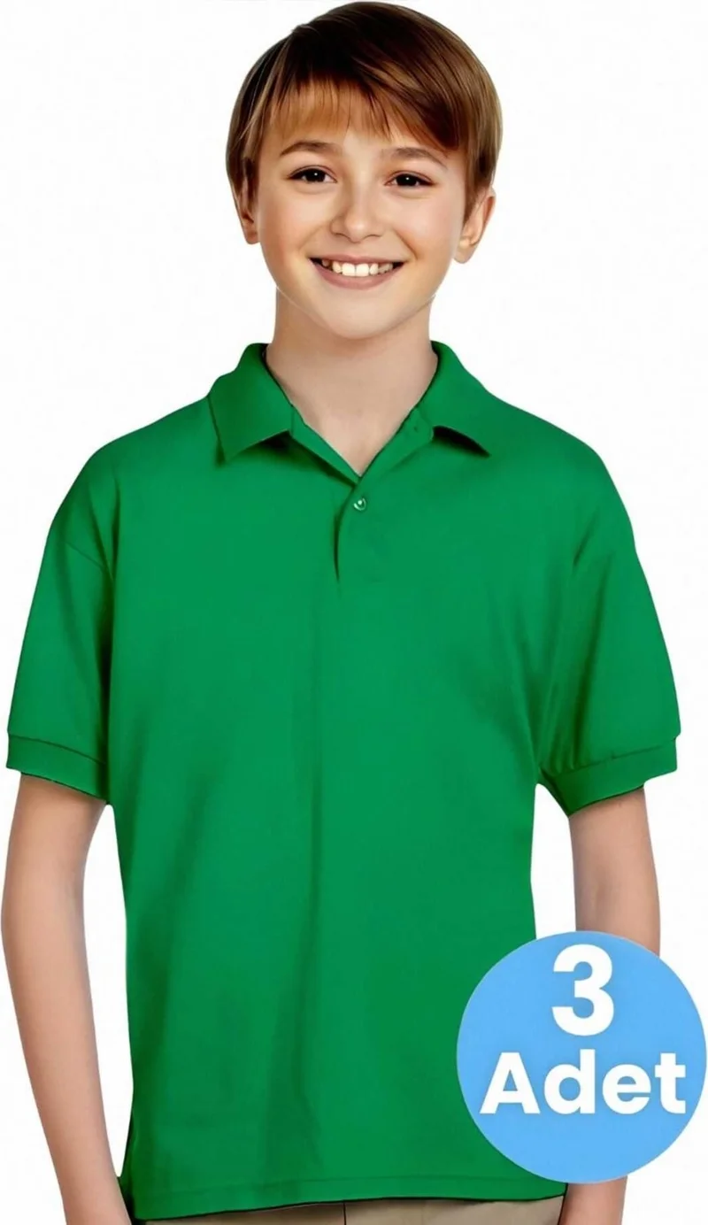 Tezzgelsin 3-Piece Boys Cotton Polo Collar T-Shirt Daily and School Uniform School T-Shirt