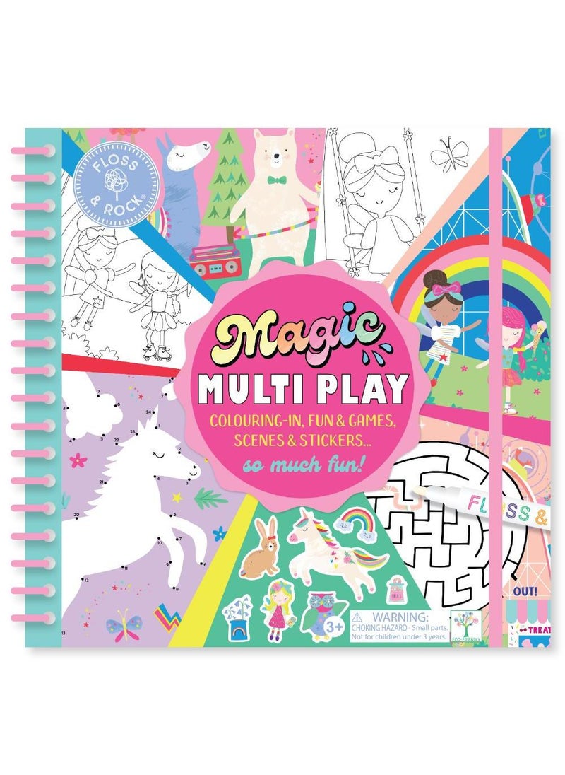 Floss & Rock - Floss & Rock Rainbow Fairy Magic Multiplay – 4-in-1 Kids Travel Activity Set with Magnetic Games, Coloring & Tracing, Enchanted Fairy Theme - Image 1