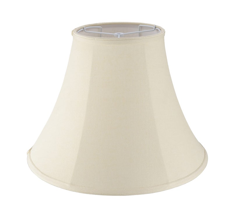 Aspen Creative 38004 Traditional Handsewn Bell Shaped Collapsible Spider Construction Lamp Shade in Cream, 8" Top x 17" Bottom x 13" Slant, Set of 1 - Image 1