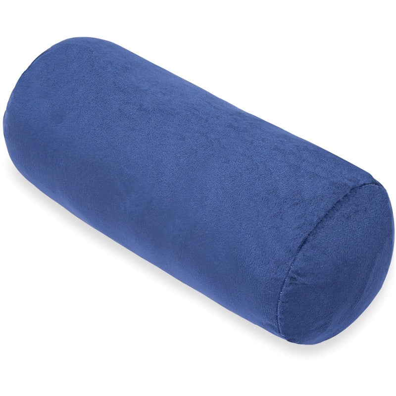1 MIDDLE ONE Bolster Pillow with Removable Velvet Cover, Round Cylinder Neck Roll Pillow for Head, Back, Leg Support, Decorative Bed and Couch Pillow 16 x 6 Inches (Blue) - Image 1