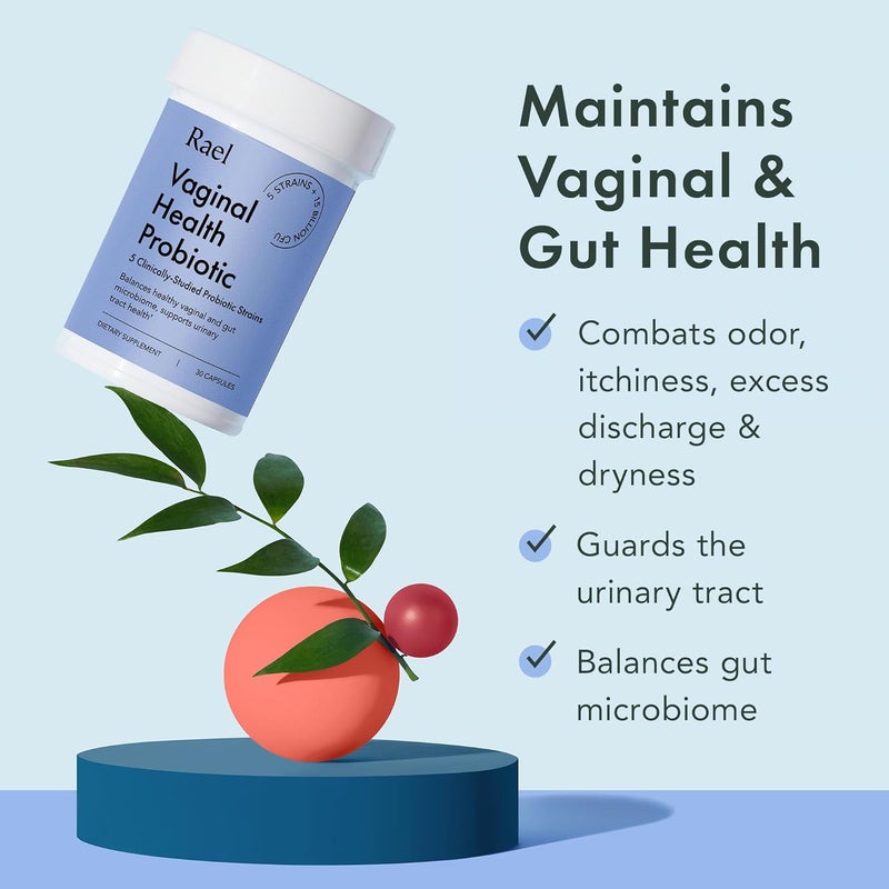 Rael Bundle  Probiotics Supplements for Women Digestive Enzymes Urinary Tract Health 30 Day Supply  Flushable Feminine Wipes pH Balance 10 Count Pack of 3 - Image 2