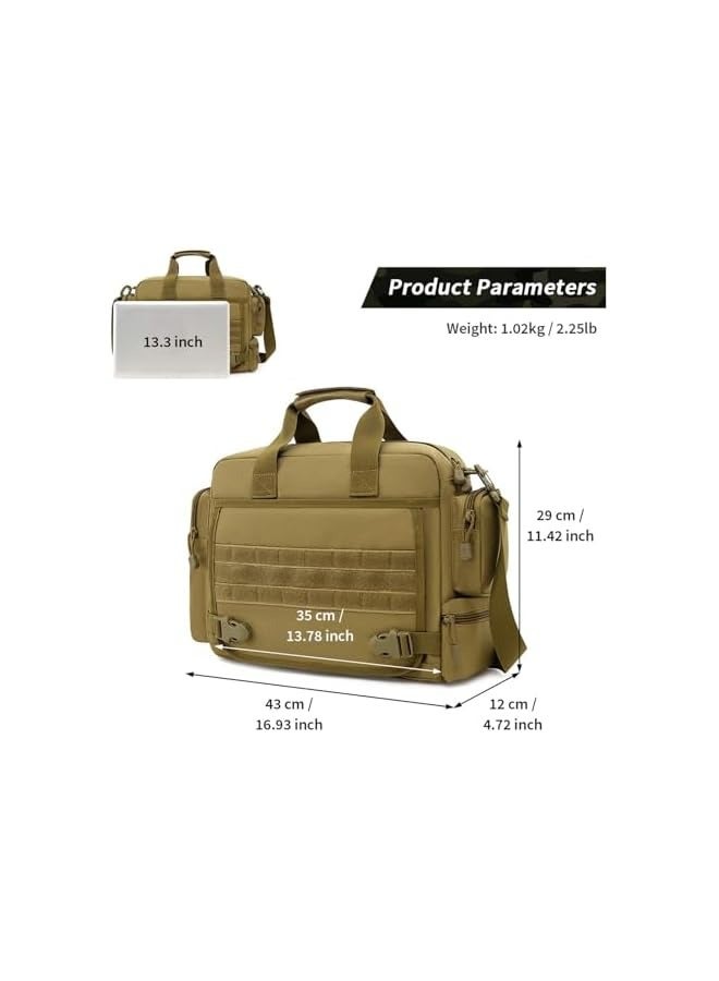 PROMASS Laptop Bag, Tactical Briefcase 13.6 inch Laptop Messenger Bag Military Style Shoulder Bag Handbag and Waterproof Portable for Travel/University/Business/College/Men/Women Laptop Backpack  - Image 2