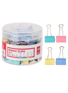 Deli 40-Piece 19mm Size Binder Clips Assorted Colours  - Image 1