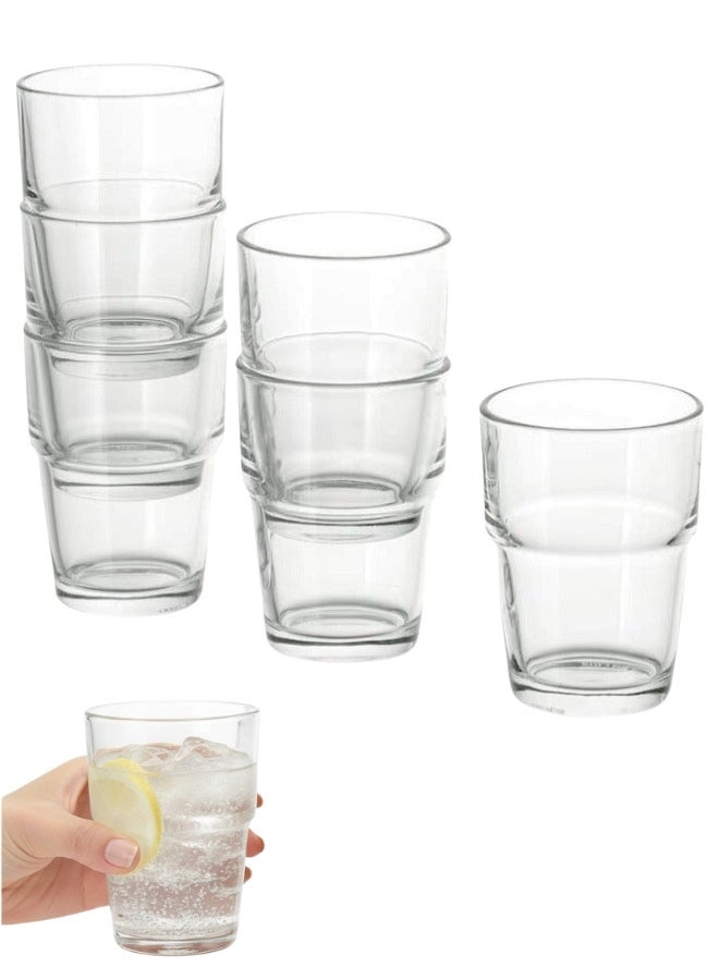 IKEA Glass Set of 6 - 170ml clear glasses, simple and stylish stackable design to save space, dishwasher safe, ideal for juices, water and cold drinks - Image 1
