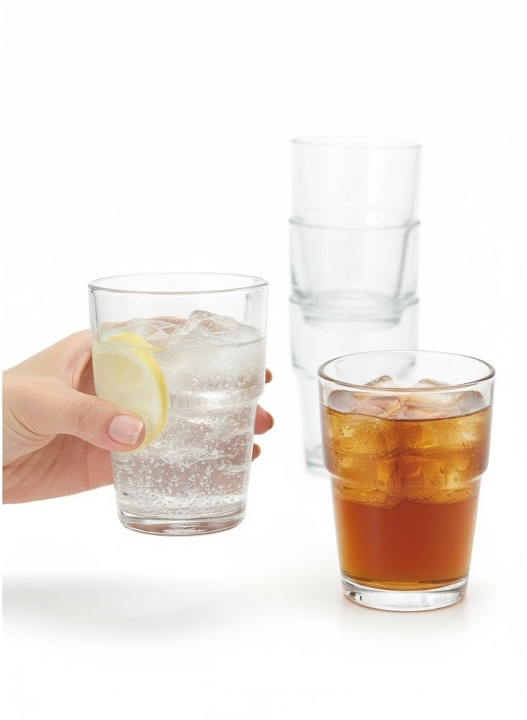 IKEA Glass Set of 6 - 170ml clear glasses, simple and stylish stackable design to save space, dishwasher safe, ideal for juices, water and cold drinks - Image 2
