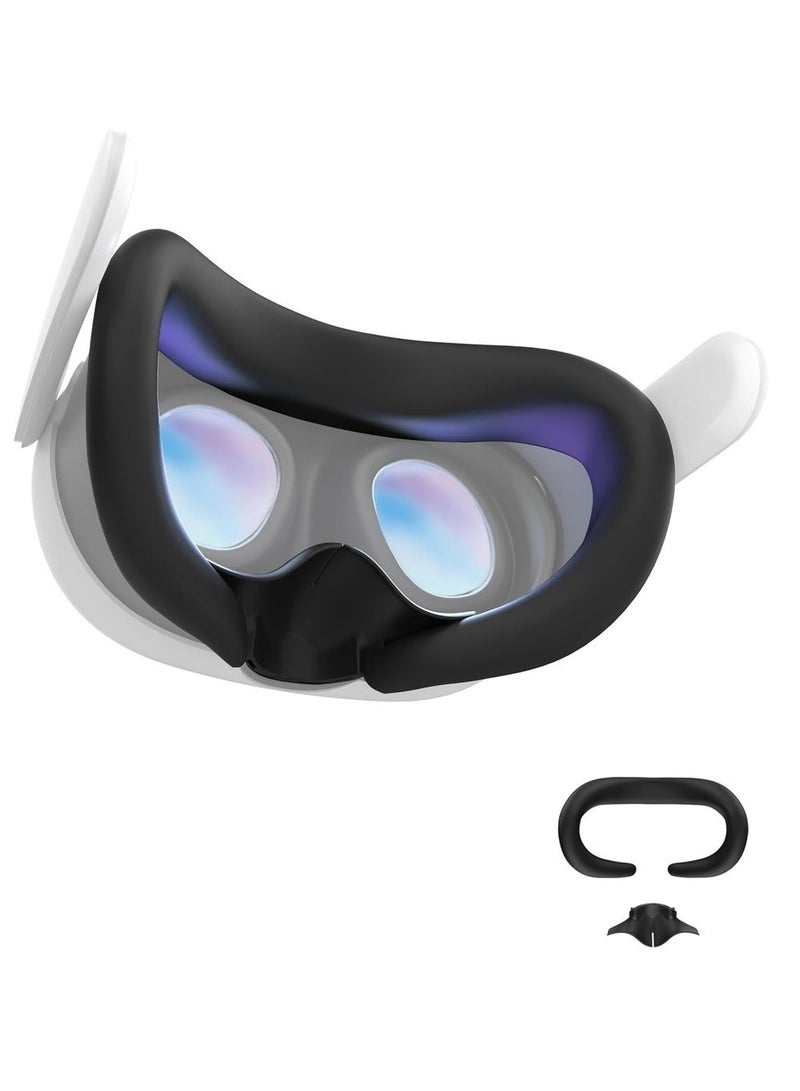 VR Silicone Face Pad Cover And Anti-Leakage Nose Pad For Headset Accessories VR Face Cushion Pad Light Blocker For Headset (Black) - Image 1