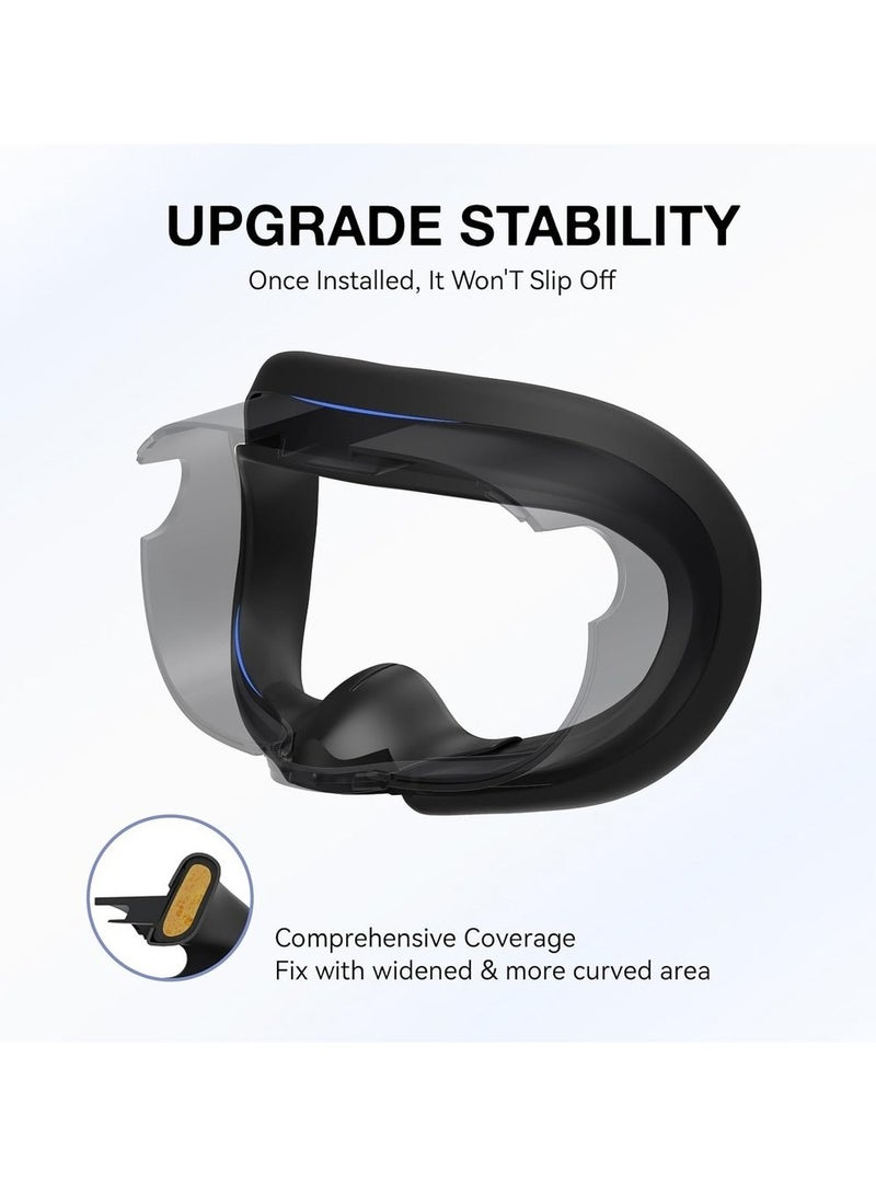 VR Silicone Face Pad Cover And Anti-Leakage Nose Pad For Headset Accessories VR Face Cushion Pad Light Blocker For Headset (Black) - Image 4