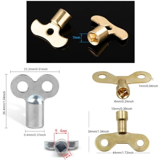 9 PACK RADIATOR VALVE KEYS SET RADIATOR BLEEDING AIR VALVE KEY AIR BLEEDER KEY RADIATOR KEY OPENER FOR OLD RADIATORS CAST IRON RADIATORS HYDRONIC HEATER SYSTEM HOME BOILER HEATING PLUMBING - Image 3
