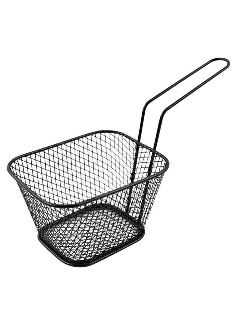 LIMITLESS Square Fry Basket for French Fries and Snacks Strain Excess Oil Effortlessly fry basket Stainless Steel Basket Food Display Strainers Chef Colander Tools Pasta Strainer (Black)  - Image 1