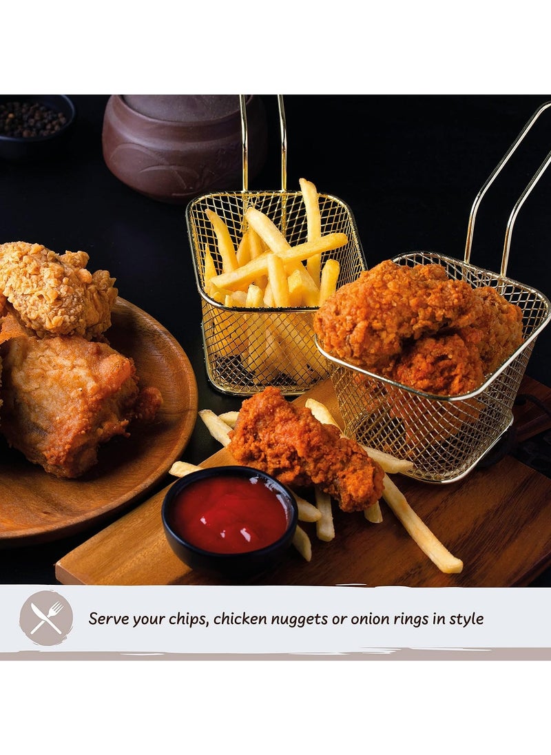 LIMITLESS Square Fry Basket for French Fries and Snacks Strain Excess Oil Effortlessly fry basket Stainless Steel Basket Food Display Strainers Chef Colander Tools Pasta Strainer (Black)  - Image 4